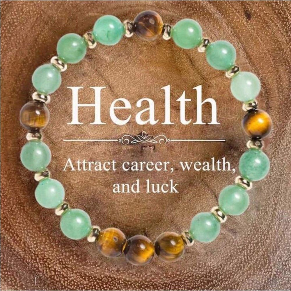 Mint Colored Jade Tiger Eye Health Bracelet Pyrite Gift Women Men Dad Her